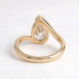 3 CT Pear Shaped Lab Grown Diamond Bypass Style Engagement Ring