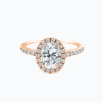 Oval Halo & Pave Lab Grown Diamond Engagement Ring