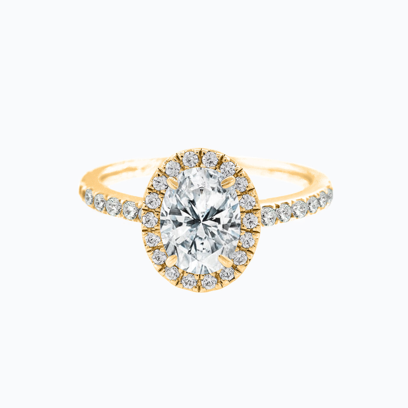 Oval Halo & Pave Lab Grown Diamond Engagement Ring