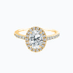 Oval Halo & Pave Lab Grown Diamond Engagement Ring