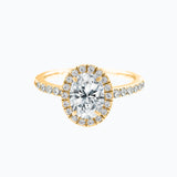 Oval Halo & Pave Lab Grown Diamond Engagement Ring