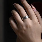 Delicate Men's Wedding Band Brushed in Solid Gold 5