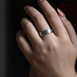 Delicate Men's Wedding Band Brushed in Solid Gold 5