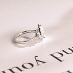 Stunning 1.0 - 2.0 CT Pear Moissanite Engagement Ring with Pave & Halo Design 5