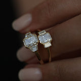 1.18 CT Radiant Three Stones Lab Grown Diamond Engagement Ring