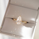1.5 CT Pear Solitaire Moissanite Engagement Ring