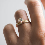 Stunning 0.2 TCW Round Moissanite Stones Knife Edge Wedding Bands