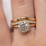 Round Lab Grown Diamond Cluster Engagement Ring