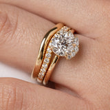 Round Lab Grown Diamond Cluster Engagement Ring