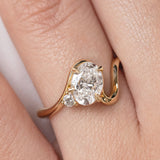 Oval Lab Grown Diamond Unique Engagement Ring