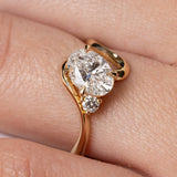 Oval Lab Grown Diamond Unique Engagement Ring