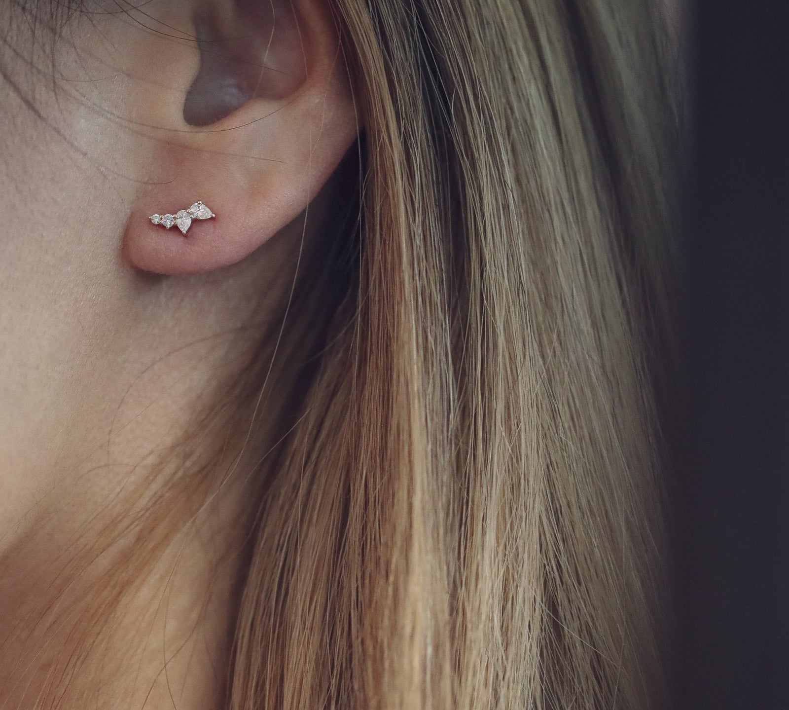 0.4 TCW Pear & Round Cut Moissanite Stud  Earrings