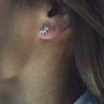 0.34 TCW Baguette Cut Moissanite Stud Earrings