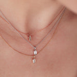 0.24 CT Hexagon Cut Bezel Moissanite Necklace