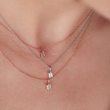 0.24 CT Hexagon Cut Bezel Moissanite Necklace