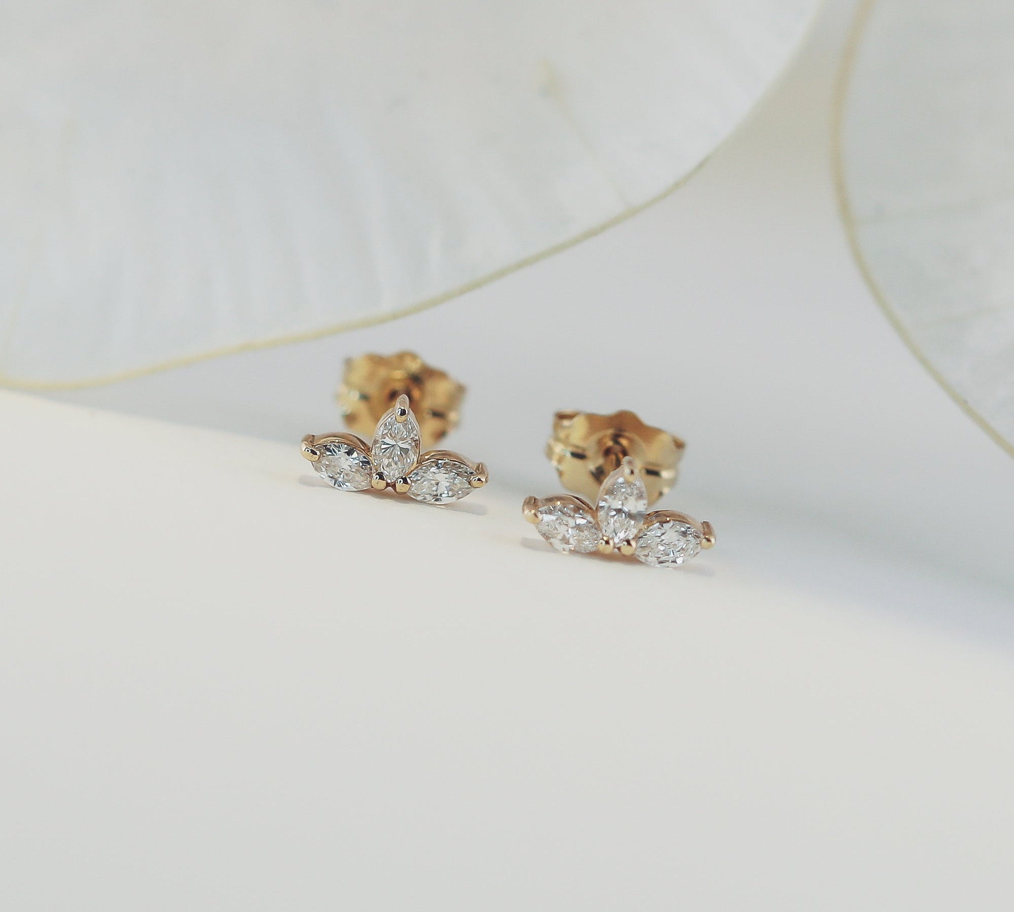 0.30 TCW Marquise Cut Moissanite Stud Earrings