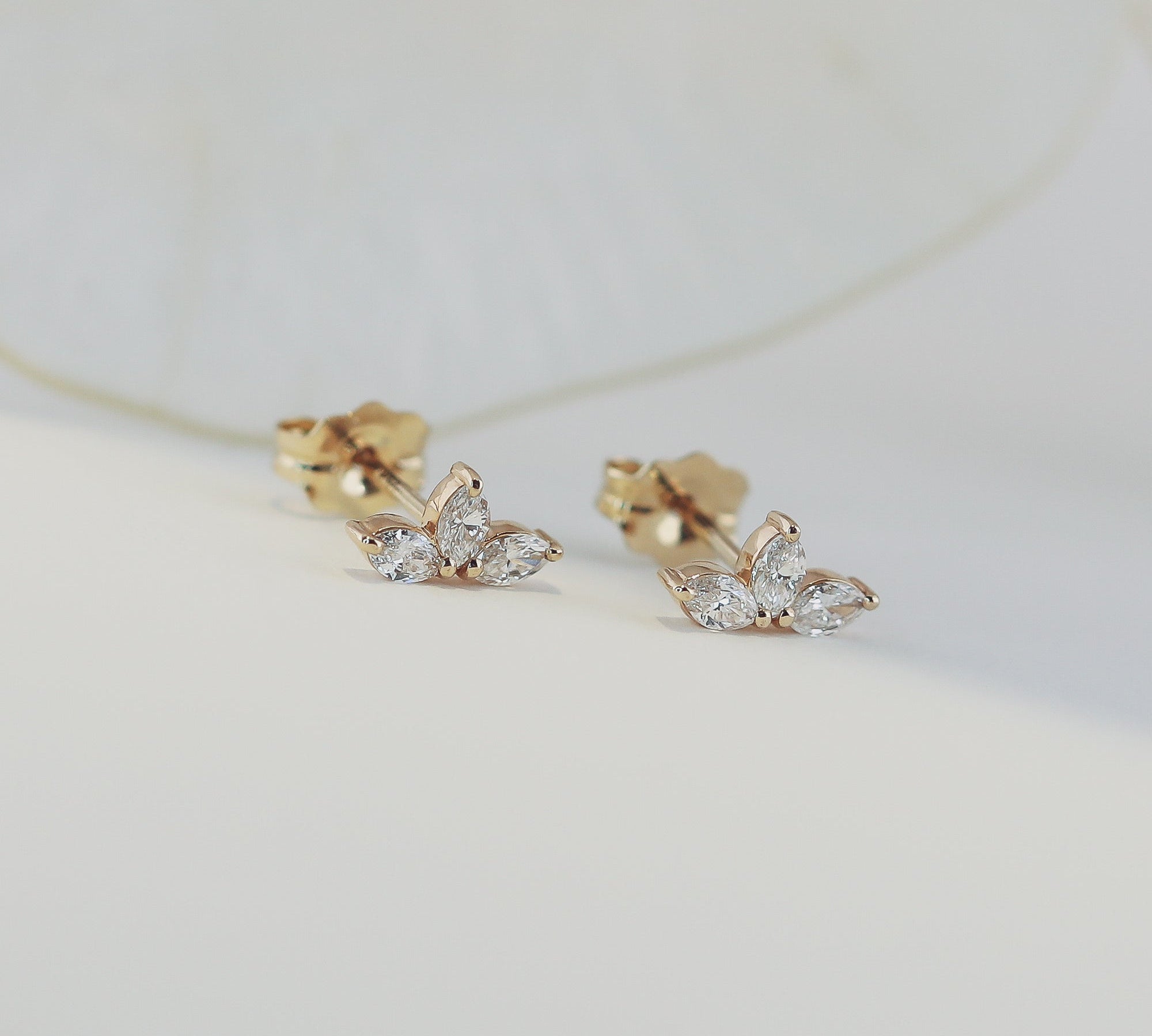 0.30 TCW Marquise Cut Moissanite Stud Earrings