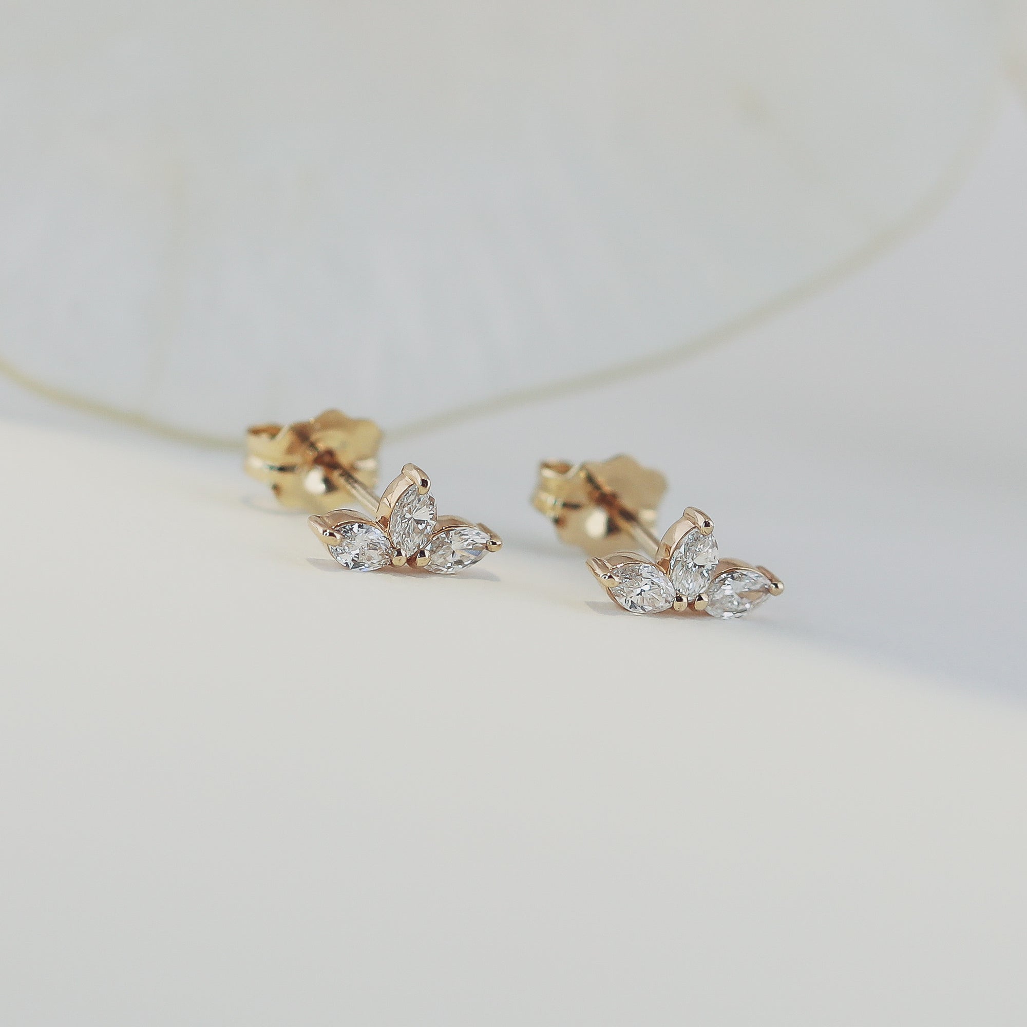0.30 TCW Marquise Cut Moissanite Stud Earrings