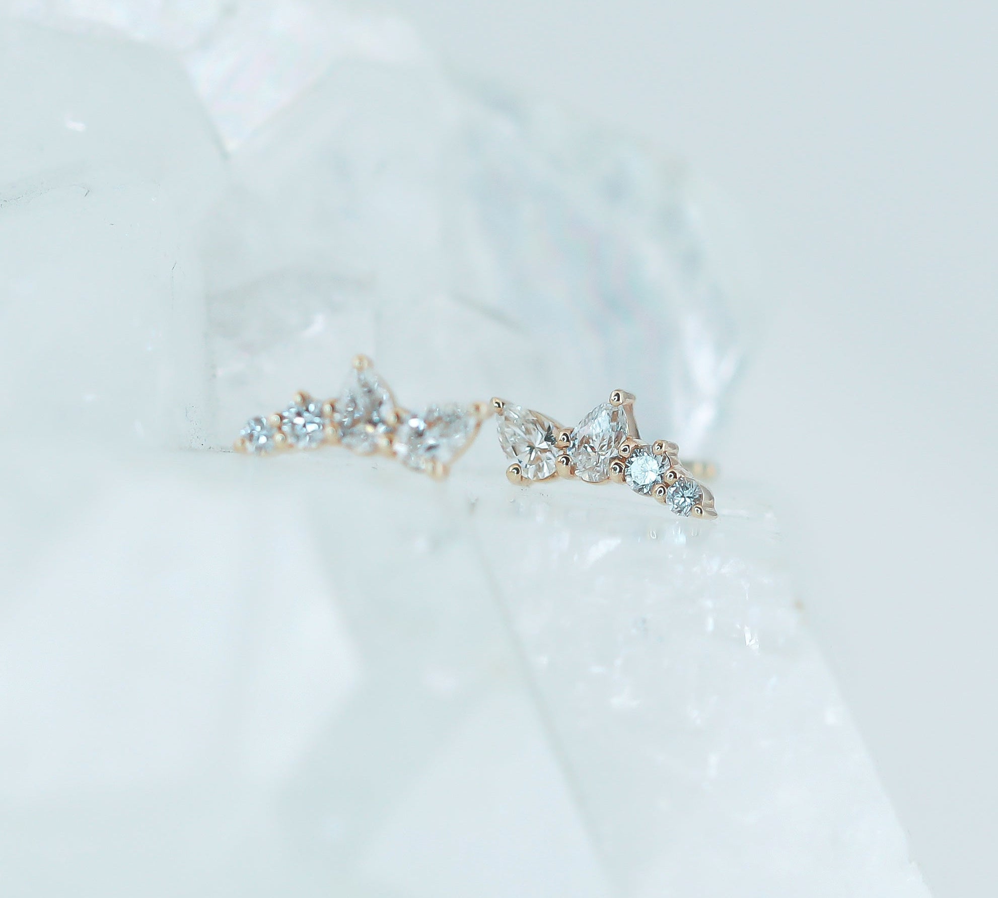 0.4 TCW Pear & Round Cut Moissanite Stud  Earrings