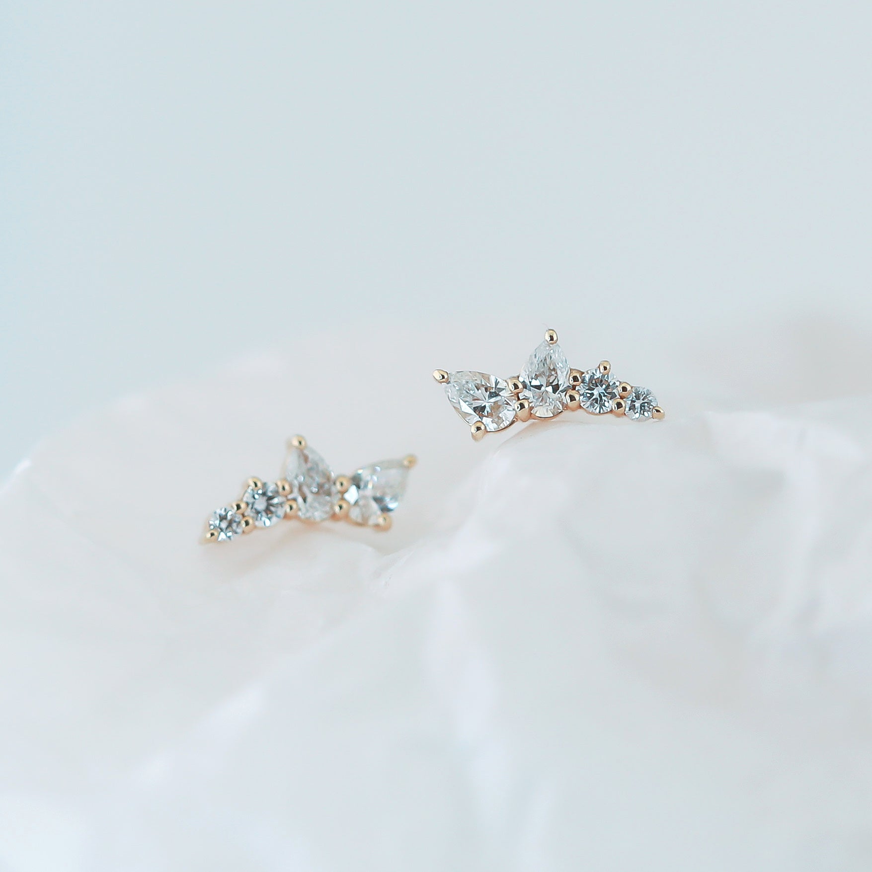 0.4 TCW Pear & Round Cut Moissanite Stud  Earrings