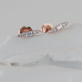 0.15 TCW Baguette & Round Cut Moissanite Stud Earrings