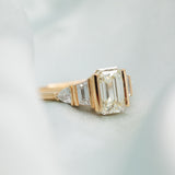 Emerald Lab Grown Diamond Unique Engagement Ring