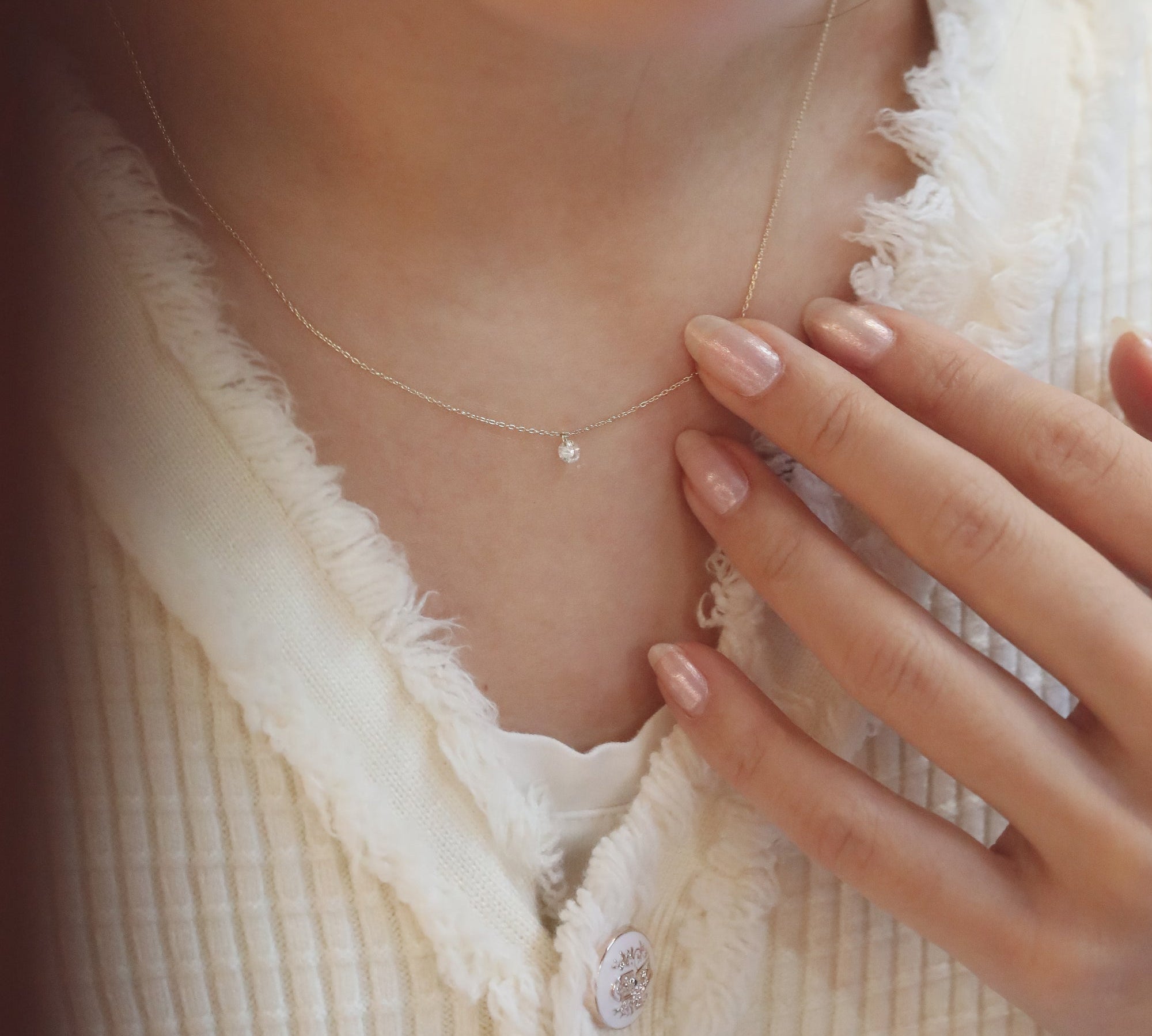 1 CT Round Cut Solitaire Moissanite Necklace