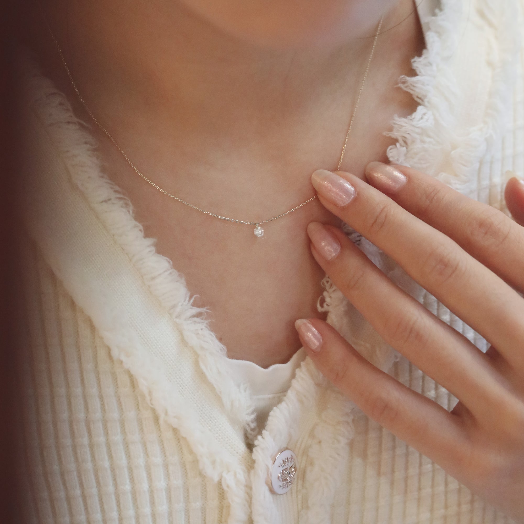 1 CT Round Cut Solitaire Moissanite Necklace