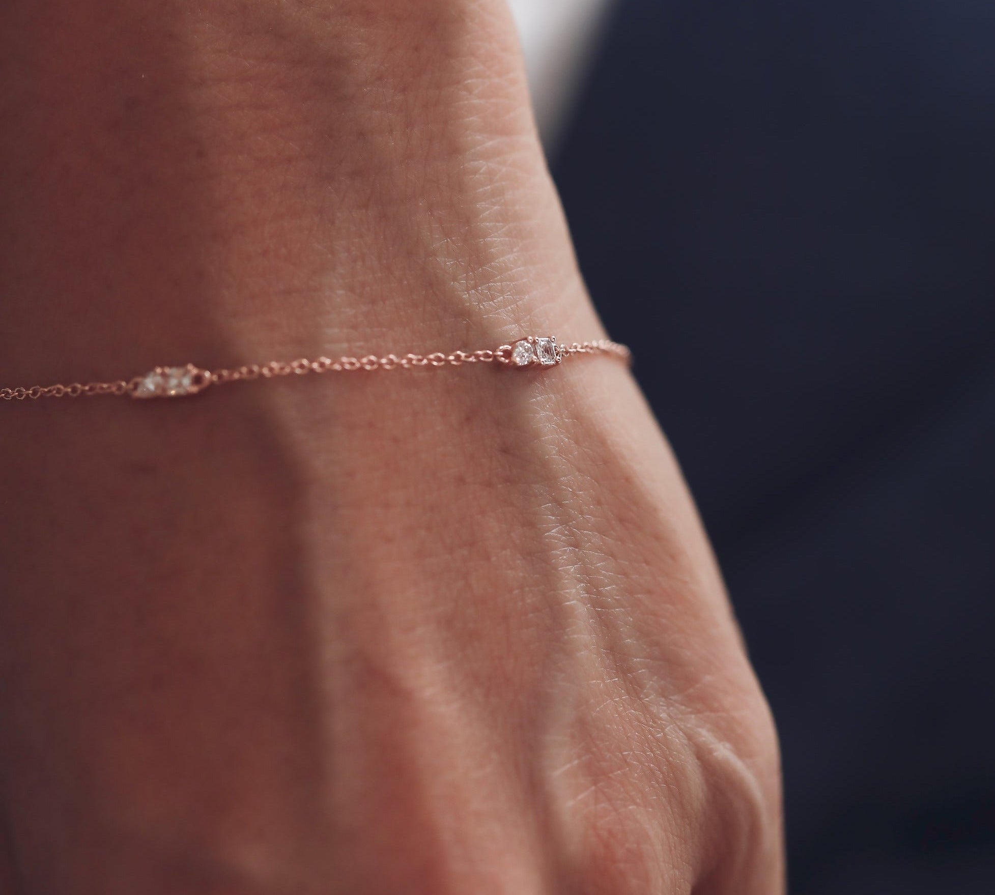 0.3 TCW Pear & Asscher Cut Moissanite Clover Bracelet