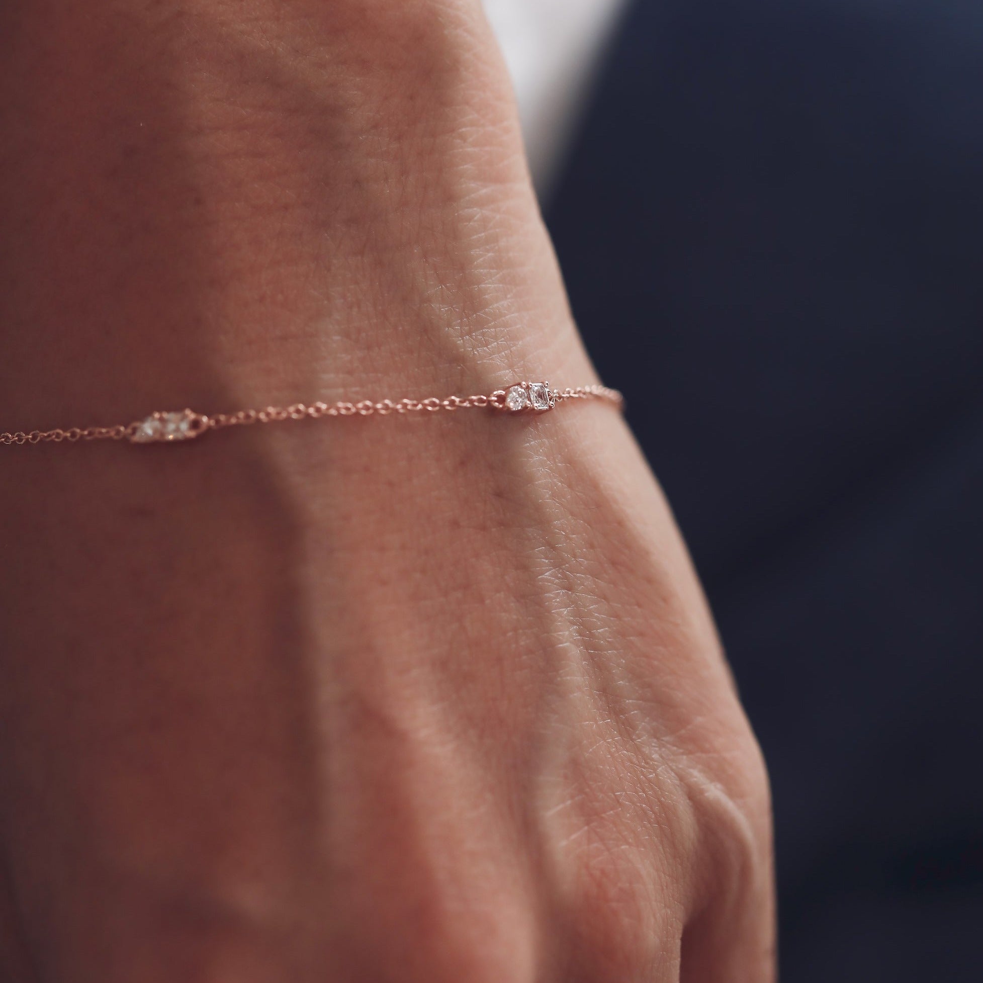 0.3 TCW Pear & Asscher Cut Moissanite Clover Bracelet