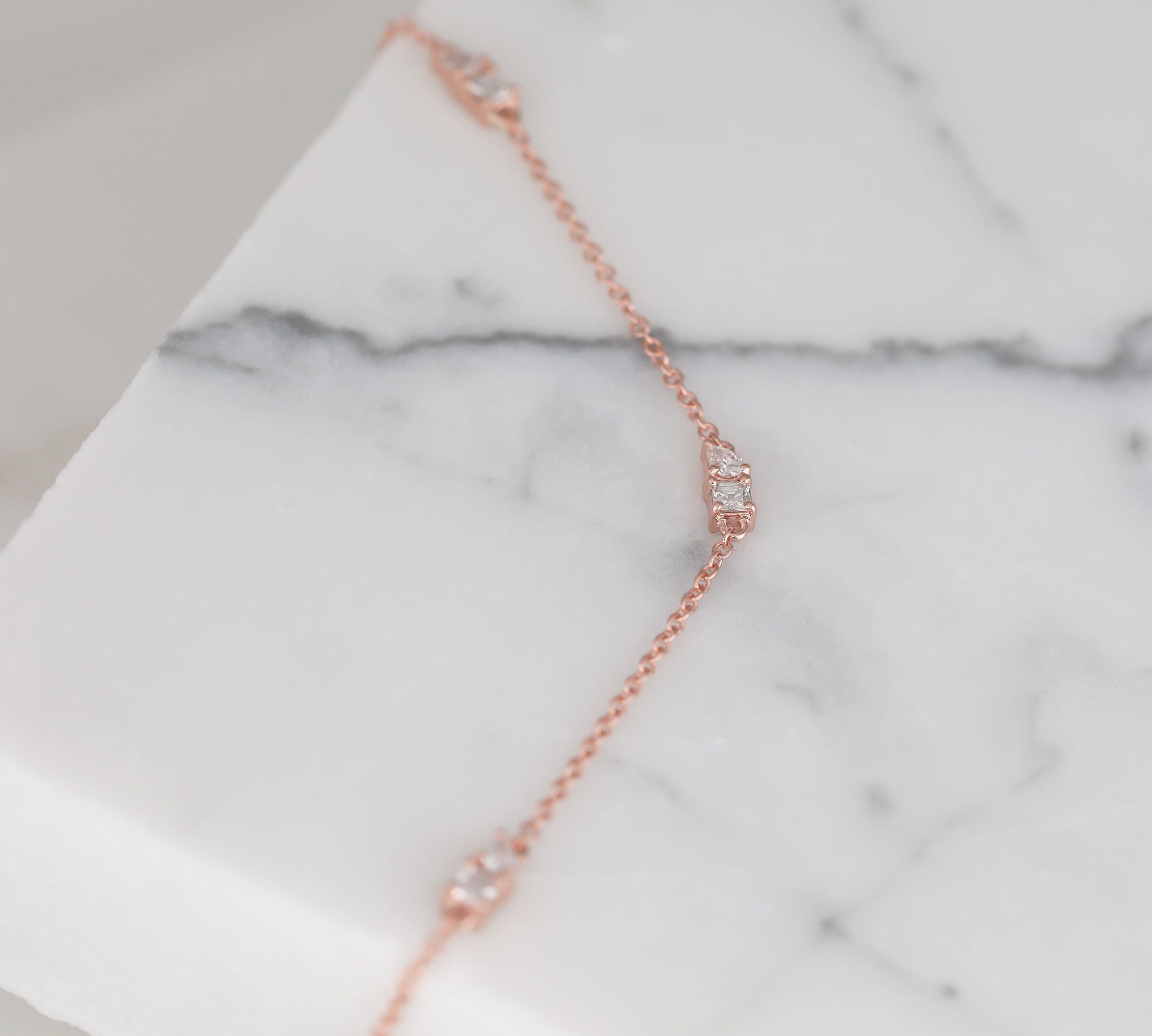 0.3 TCW Pear & Asscher Cut Moissanite Clover Bracelet