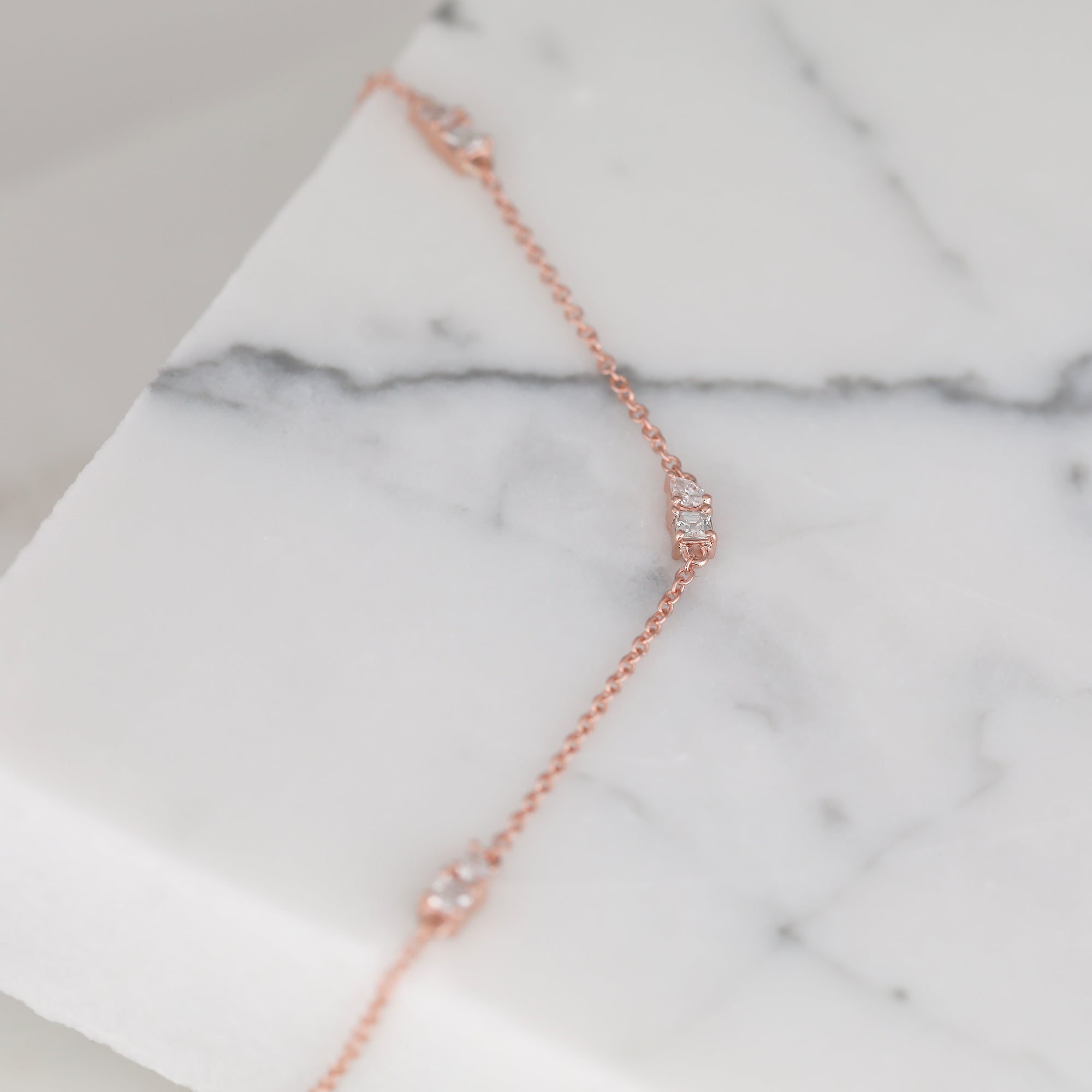 0.3 TCW Pear & Asscher Cut Moissanite Clover Bracelet