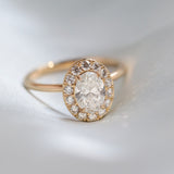 Oval Lab Grown Diamond Halo Engagement Ring