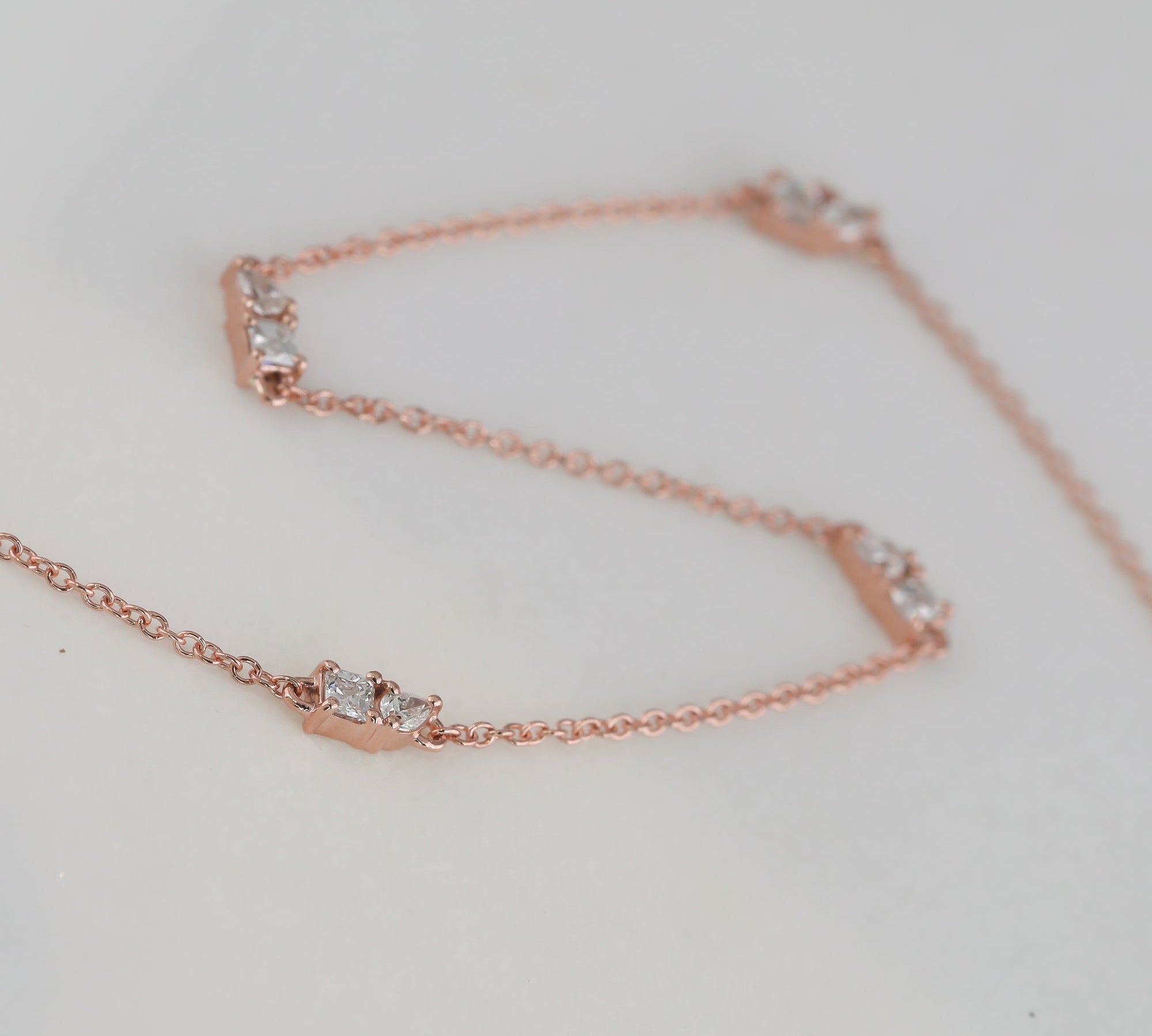 0.3 TCW Pear & Asscher Cut Moissanite Clover Bracelet