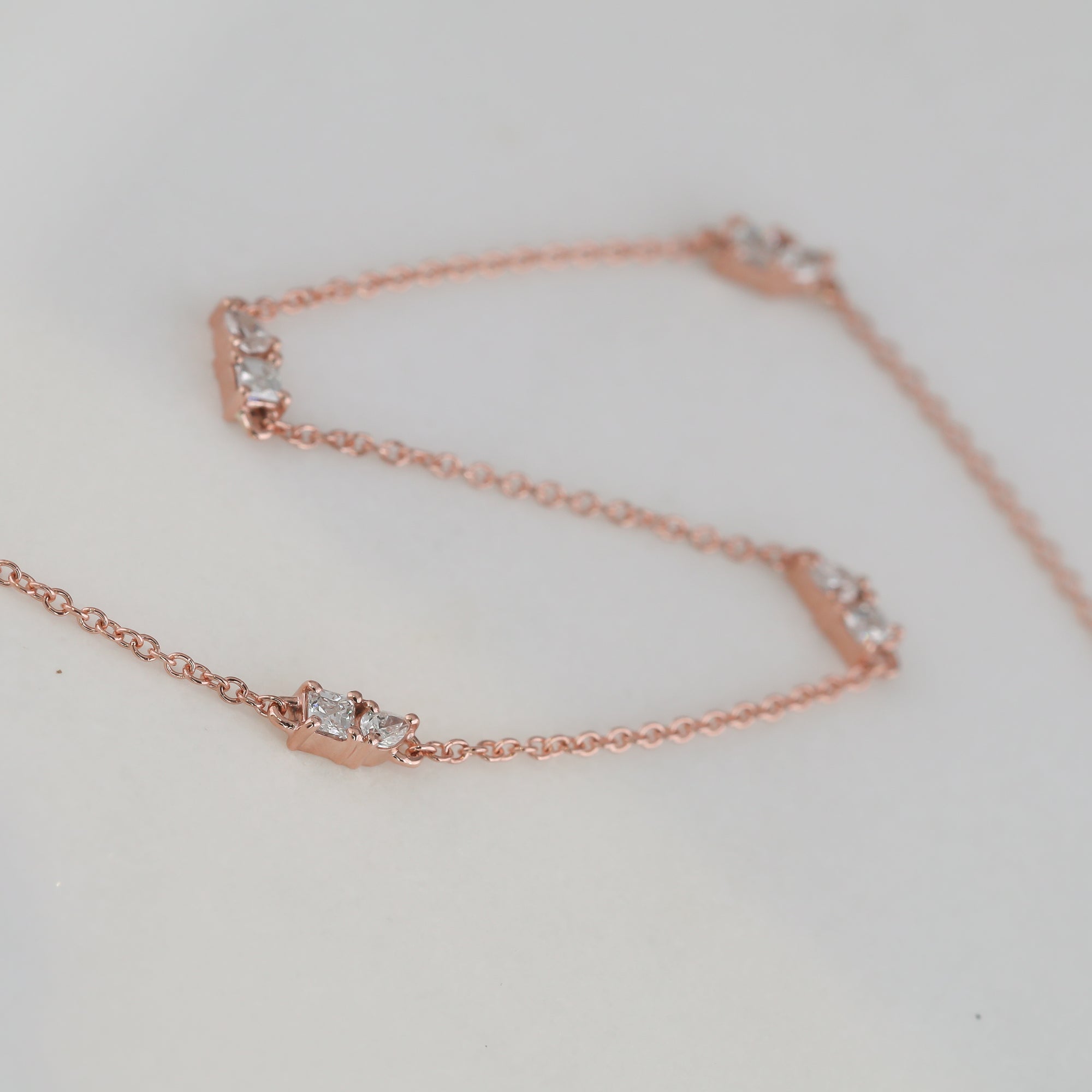 0.3 TCW Pear & Asscher Cut Moissanite Clover Bracelet