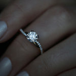 Round Cut Twisted Shank Pave Lab Grown Diamond Engagement Ring