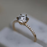 Round Cut Pave Lab Grown Diamond Engagement Ring
