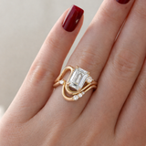 Emerald Lab Grown Diamond Unique Bridal Ring Set