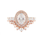 Oval Halo & Pave Lab Grown Diamond Engagement Ring