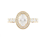 Oval Halo & Pave Lab Grown Diamond Engagement Ring