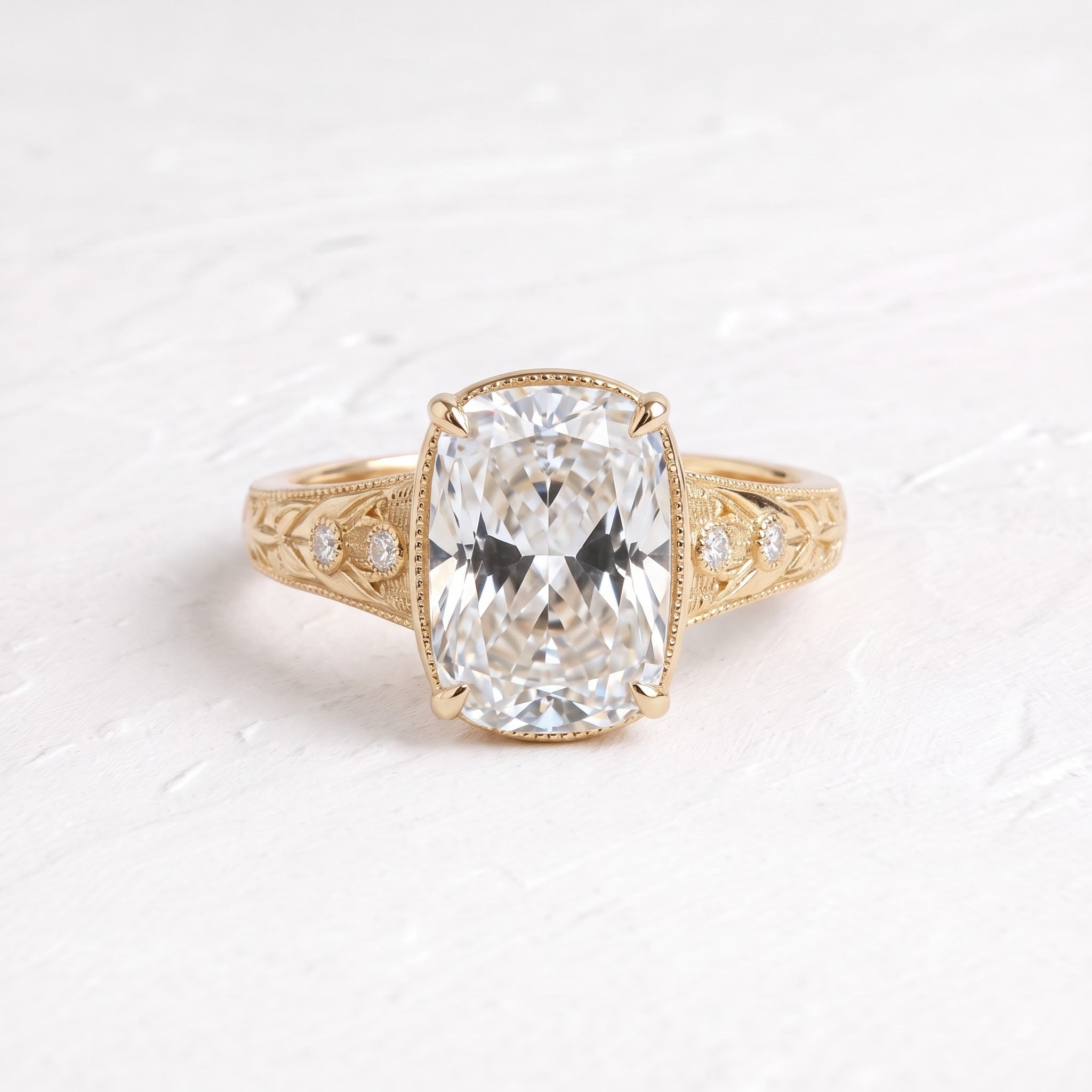 Taylor Swift – Inspired 8 CT Old Mine Antique Cushion Cut Bezel Lab Grown Diamond
