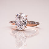 Oval Pave Moissanite Engagement Ring