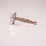 Oval Pave Moissanite Engagement Ring