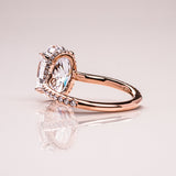Oval Pave Moissanite Engagement Ring