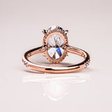 Oval Pave Moissanite Engagement Ring