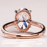 Oval Pave Moissanite Engagement Ring