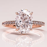 Oval Pave Moissanite Engagement Ring