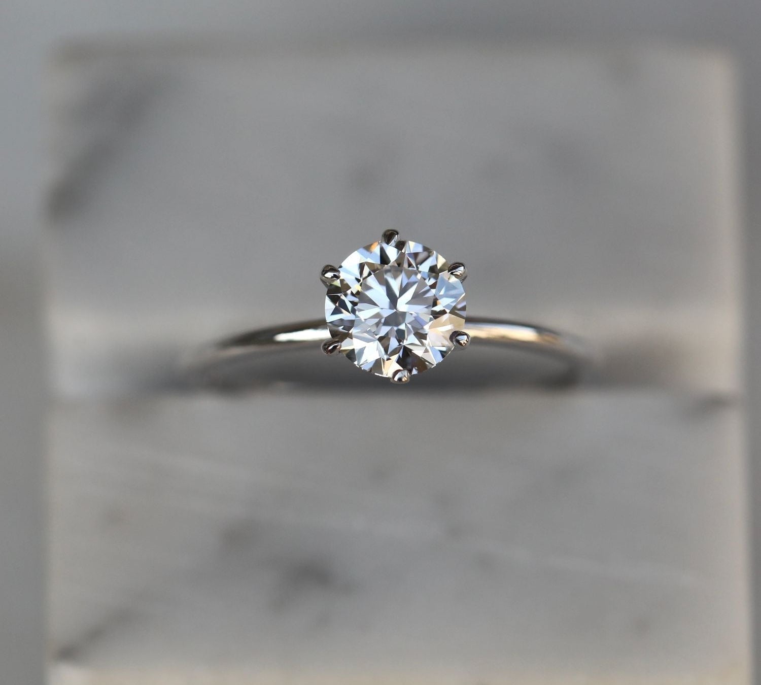 Round Solitaire Lab Grown Diamond Diamond Engagement Ring