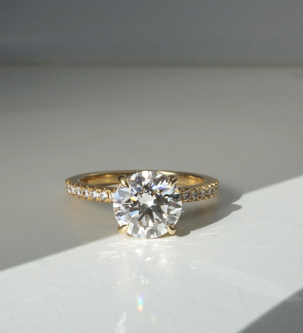2.08 CT Round Pave Lab Grown Diamond Engagement Ring