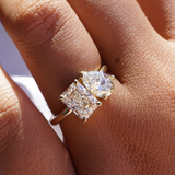 2.54 CT Radiant & Pear Toi et Moi Lab Grown Diamond Engagement Ring